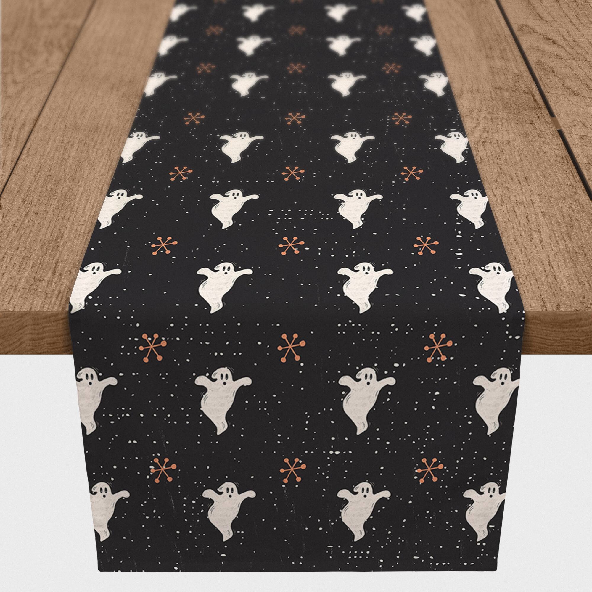72" Retro Ghosts Poly Twill Table Runner